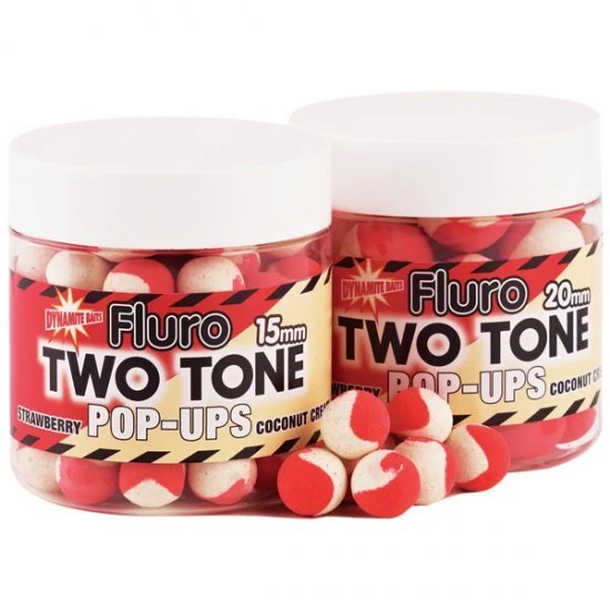 DYNAMITE BAITS Dinamita Fluro Two Tone Fresa Coco Pop-Ups 15mm
